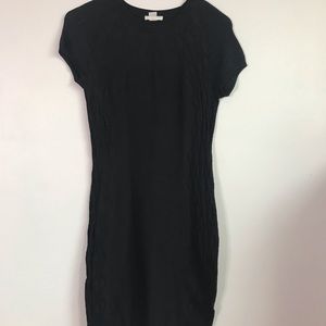 Black Ribbed Sweater Dress